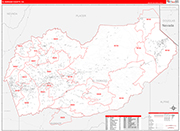 El Dorado County Wall Map Red Line Style